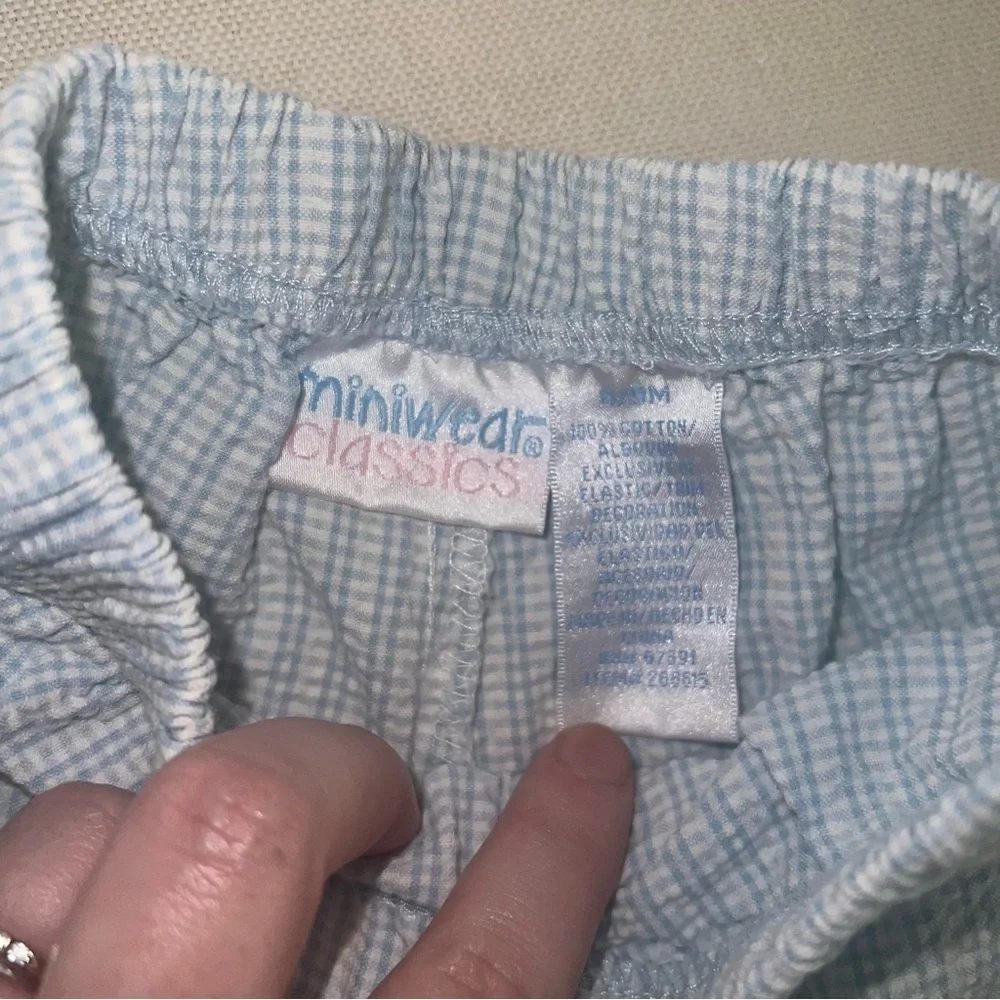 Miniwear Classics Vintage Baby Y2K Matching Set Seersucker 6-9 Months